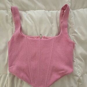 Princess Polly Pink Ribbed Crop Top
